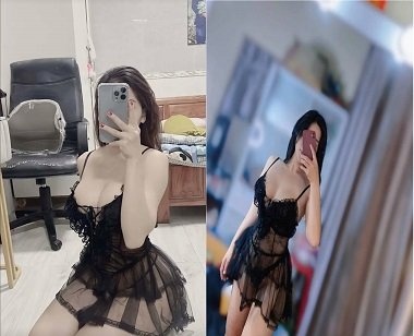 Em gái ngực khủng mặc ren gợi dục trêu người yêu